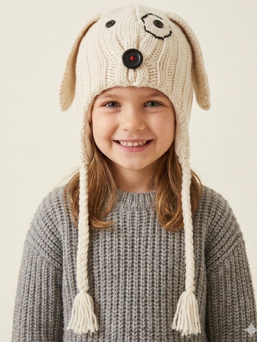 DELUX Child's Knitted Wool Dog Winter Hat